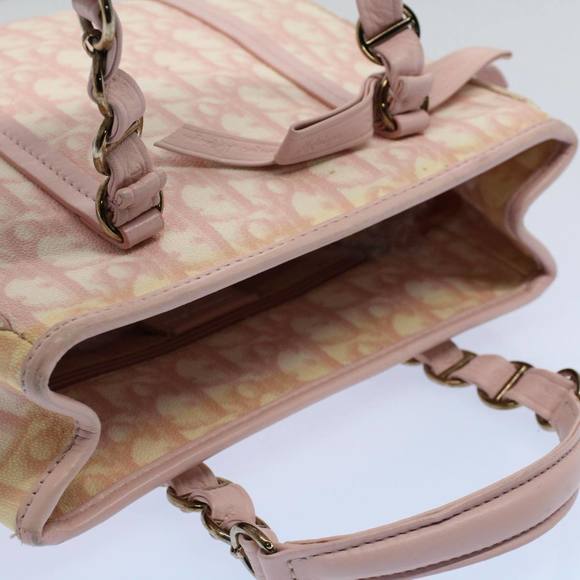 CHRISTIAN DIOR Trotter Canvas Hand Bag PVC Leather Pink 09-BO-0076 Auth yk8952 - Picture 6 of 16
